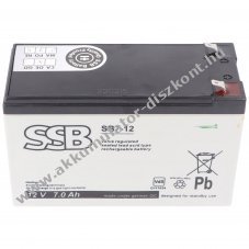 SSB SBV7-12 12V 7Ah 4,8mm Faston �lom Akkumul�tor AGM