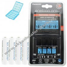 Panasonic eneloop t�lt� BQ-CC65 LCD kijelz�vel �s 4db AAA (mikroelem)