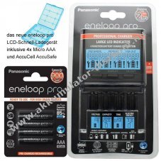 Panasonic eneloop BQ-CC65 LCD t�lt� 4db AAA alk�li NiMH