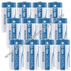 Helyettes�t� Akkumul�tor CR123A 3,7V 850mAh 12db/csomag 3db Akkumul�tortart� Li-ion