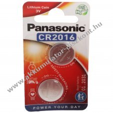 Panasonic l�tium gombelem CR2016 3V 2db/csomag