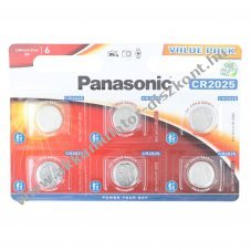 Panasonic CR2025 3V 165mAh l�tium gombelem 6db/csomag