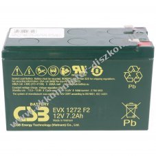 CSB EVX1272F2 12V 7,2Ah AGM �lom Akkumul�tor Faston 6,3mm