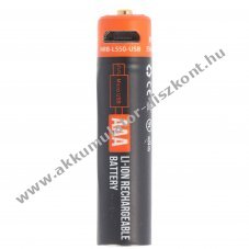 AAA (Micro) t�lthet� Akkumul�tor 1,5V 550mAh USB Li-ion