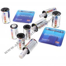 Panasonic eneloop AA Akkumul�tor 1,2V 2000mAh 8db + AAA 2db, adapterek �s AccuSafe doboz NiMH