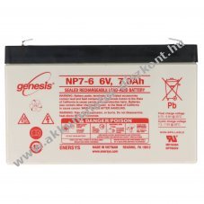 Hawker Enersys Genesis NP7-6 6V 7000mAh Akkumul�tor AGM �lom-zsel�s