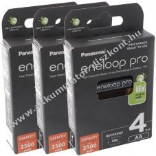 Panasonic eneloop Pro HR-3UWX AA Mignon ceruza Akkumul�tor 1.2V 2500mAh 12db/csomag NiMH