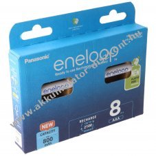 Panasonic eneloop Standard HR-4UTGA AAA (Micro) Akkumul�tor 1,2V 800mAh 8db/csomag + 2x AccuSafe NiMH