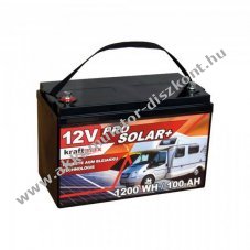 Kraftmax NP12-100Ah T16 Pro Solar+ 12V 100Ah M8 bels� menet Akkumul�tor AGM �s �lom-zsel�s