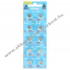 VINNIC AG2 G2 L726 LR59 gombelem 1,5V 25mAh 10db/csomag Alkaline