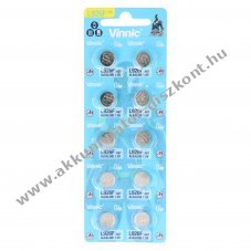 VINNIC AG7 SR927SW LR57 LR927 SR57 1,5V 55mAh 10db/csomag gombelem Alkaline