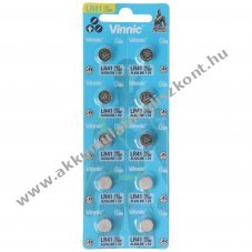 Vinnic AG3 LR41 1,5V 33mAh 10db/csomag gombelem alk�li