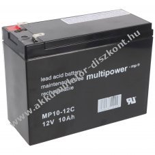 Multipower MP10-12C Akkumul�tor 12V 10Ah AGM �lom-zsel�s