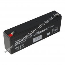 Multipower MP2.3-12 Akkumul�tor 12V 2,3Ah Faston 4,8mm VdS G107033 AGM/�lom-zsel�s