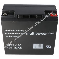 Multipower MP22-12C 12V 22000mAh M6 csavaros csatlakoz� AGM �lom-zsel�s