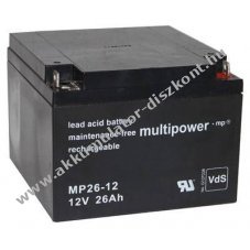 Multipower MP26-12 12V 26Ah M5 csavaros csatlakoz�s AGM �lom-zsel�s