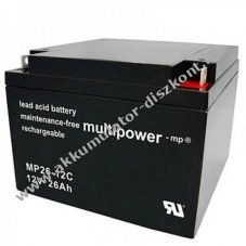 Multipower MP26-12C 12V 26Ah Akkumul�tor AGM �lom-zsel�s