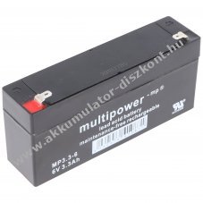 Multipower MP3.3-6 Faston kontakt 4,8mm Akkumul�tor AGM �s �lom-zsel�s