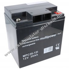Multipower MP30-12C 12V 30Ah M6 csavarpolus Akkumul�tor �lom-zsel�s AGM