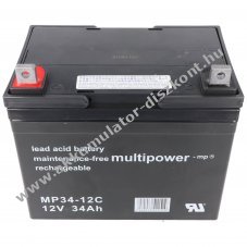 Multipower MP34-12C 12V 34Ah Akkumul�tor AGM �lom-zsel�s