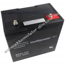 Multipower MP62-12C Akkumul�tor 12V 62000mAh M8 csavaros saru AGM �s �lom-zsel�s