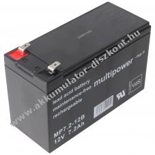 Multipower MP7.2-12B 12V 7200mAh VDS G109009 Akkumul�tor AGM �lom-zsel�s