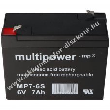 Multipower MP7-6S WP7-6S 6,0V 7000mAh Akkumul�tor AGM �lom-zsel�s