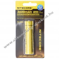 Nitecore NL1836R 18650 3600mAh USB-C t�lt�csatlakoz� t�lt�skijelz� Akkumul�tor Li-Ion