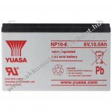 Yuasa NP10-6 6V 10Ah Faston 4,8mm AGM �lom-zsel�s