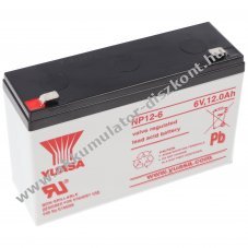 Yuasa NP12-6 6,0V 12Ah Faston 6,3mm Akkumul�tor AGM �lom-zsel�s