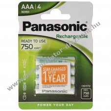 Panasonic Evolta AAA (Micro) HHR-4MVE/4BC DECT telefon Akkumul�tor 1,2V 700mAh 4db/csomag NiMH