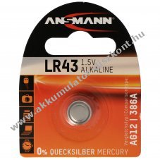 Panasonic LR43 LR43-V12GA LR1142 LR43EL/1B 186 84 gomb gombelem 1.5V Alkaline