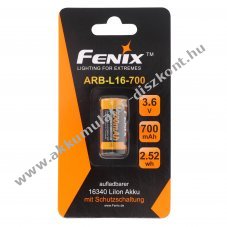 Fenix CR123A 3,7V 700mAh �jrat�lthet� l�tium ion Akkumul�tormul�tor