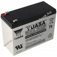Yuasa REC10-12 12V 10Ah 6,3mm Faston Akkumul�tor AGM �lom-zsel�s