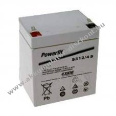 Exide Powerfit S312/4S 12V 4,5Ah Akkumul�tor 4,8mm Faston AGM �s �lom-zsel�s