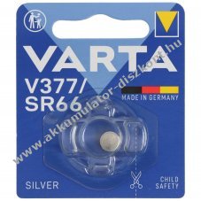 Varta gombelem 377 V377 SR66 1,55V 27mAh 1db/csomag ez�st-oxid