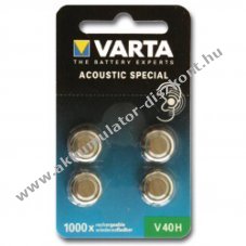 Varta V40H 55604 MH 13654 1,20V 43mAh 4db/csomag �jrat�lthet� gombelem NiMH
