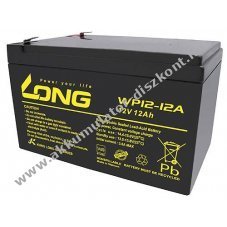 Kung Long WP12-12A F2 12V 12Ah VdS G100036 6,3mm Faston Akkumul�tor AGM �s �lom-zsel�s