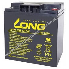 KungLong WPL28-12TN 12V 28Ah M5 bels� menetes Akkumul�tor AGM/�lom-zsel�s