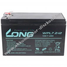 KungLong WPL7.2-12 F2 Longlife Akkumul�tor 12V 7,2Ah 6,3mm Faston agm �lom