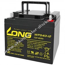 Kung Long WPS40-12 12V 40Ah Akkumul�tor M6 lapos p�lus� csatlakoz� AGM/�lom-zsel�s