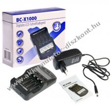 Gyors t�lt� LCD kijelz�vel 4x Panasonic eneloop AA Mignon NiMH Akkumul�tormul�torral �s AccuBox csomag