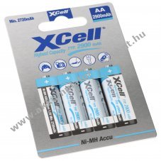 XCell Mignon ceruza AA LR6 HR6 Akkumul�tor 1,2V 2900mAh 4db/csomag NiMH