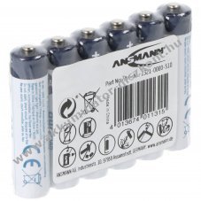 Ansmann maxE AAA (mikro) Akkumul�tor 1,2V 800mAh 6db/csomag NiMH