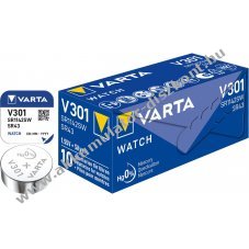 Varta Watch SR43 (V301) 1,55V 10db/csomag ez�st-oxid-cink gombelem elem