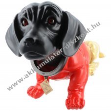 Eredeti Rakso Wackeldackel Deutschland nagy 30cm x 18,5cm fekete-piros-arany Made in Germany