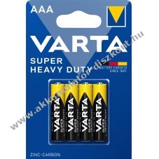 Varta cink-sz�n mikro elem AAA R03 1.5V 4db/csomag