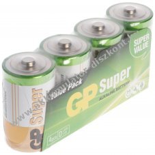 GP Alkaline Super C (b�bi m�ret) 1,5V 4db/csomag hagyom�nyos elem alk�li