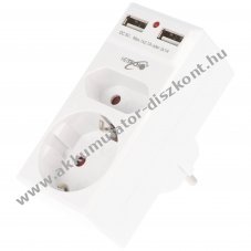 2-csatlakoz�s h�l�zati adapter 2 USB t�lt�csatlakoz�val max.2,1A