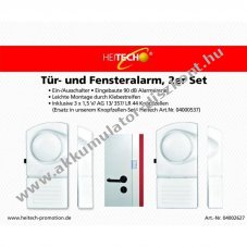 Ajt�- �s ablakriaszt� 2db/csomag 90dB feh�r 3x1,5V AG13/357/LR44 �s 10db LR44 tartal�k